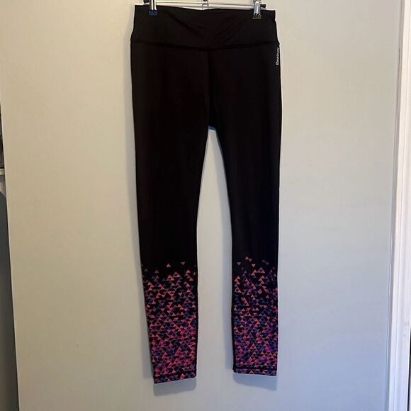 Reebok Women's Retro Triangle Print Athletic Leggings - Picture 1 of 6